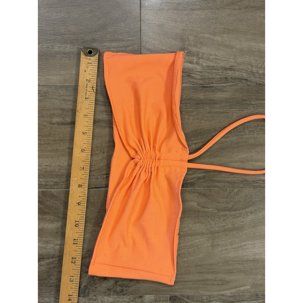Lives The Process Women's Orange Astra Bandeau Top, US Large Made In USA - Picture 2 of 7